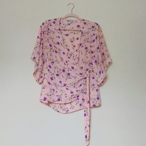 Flower Cross/Wrap Blouse
